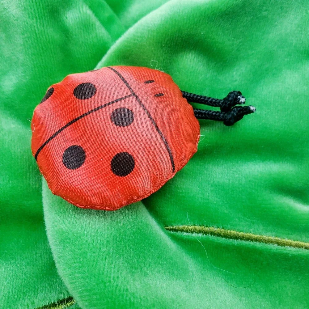 Disney Parks Baby Stuffed Animal Plush Toy Leaf Wrap Blanket ONLY Ladybug